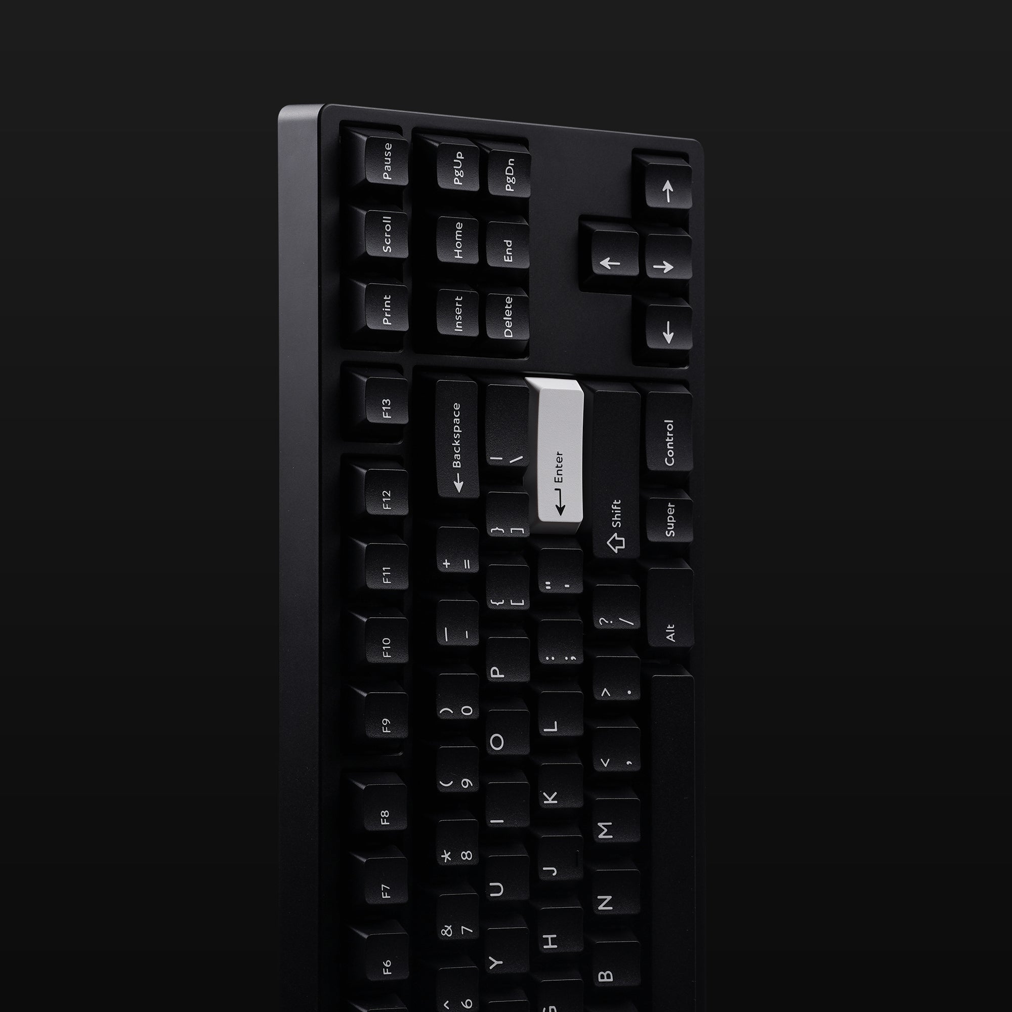 PBTFans White on Black Keycap Set