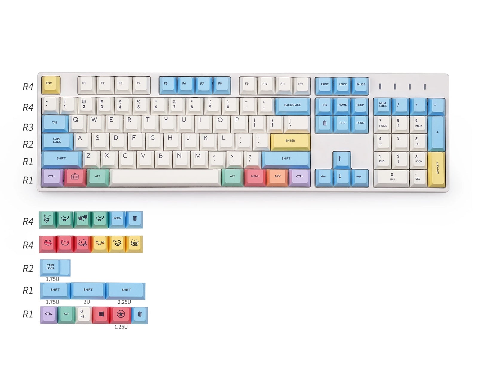Chalk PBT (ANSI) Keycap Set - InputGear DE
