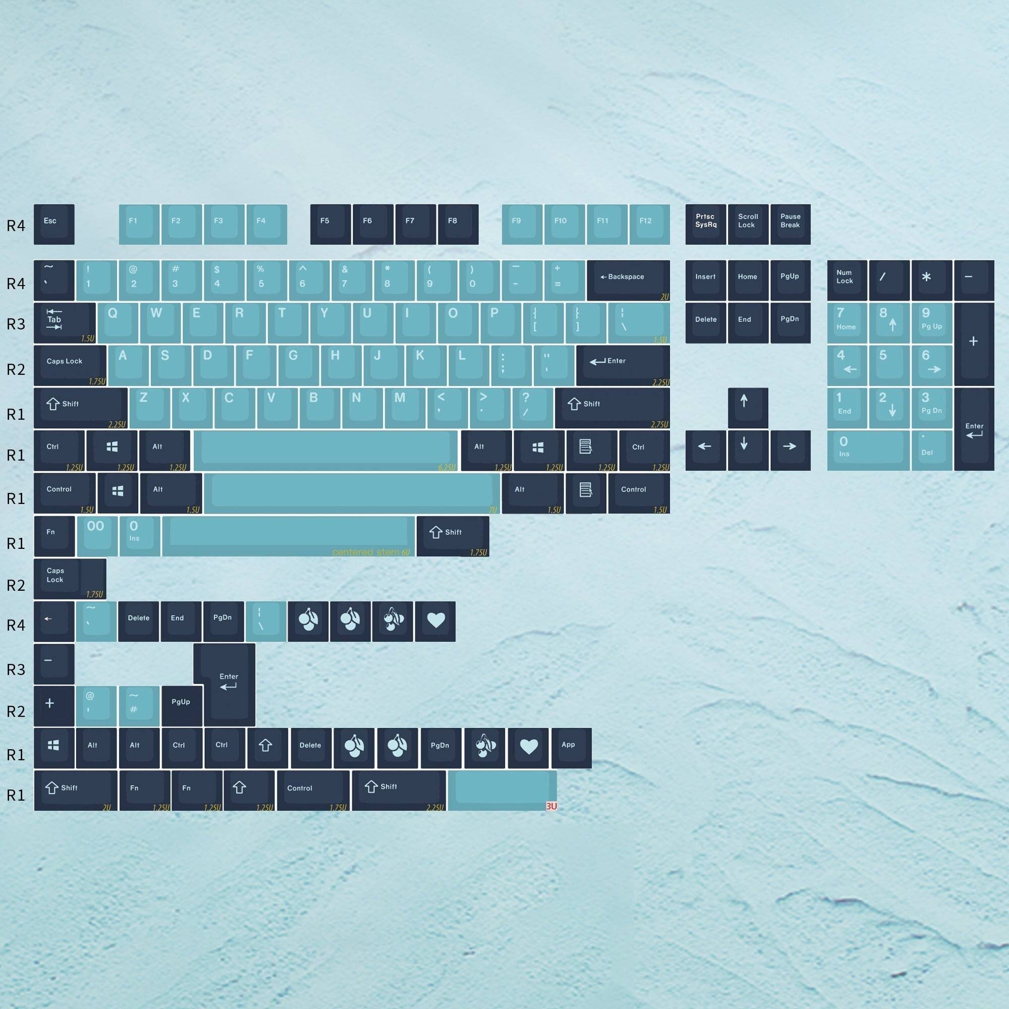 EnjoyPBT ABS Blue Night (ANSI) Keycap Set - InputGear DE