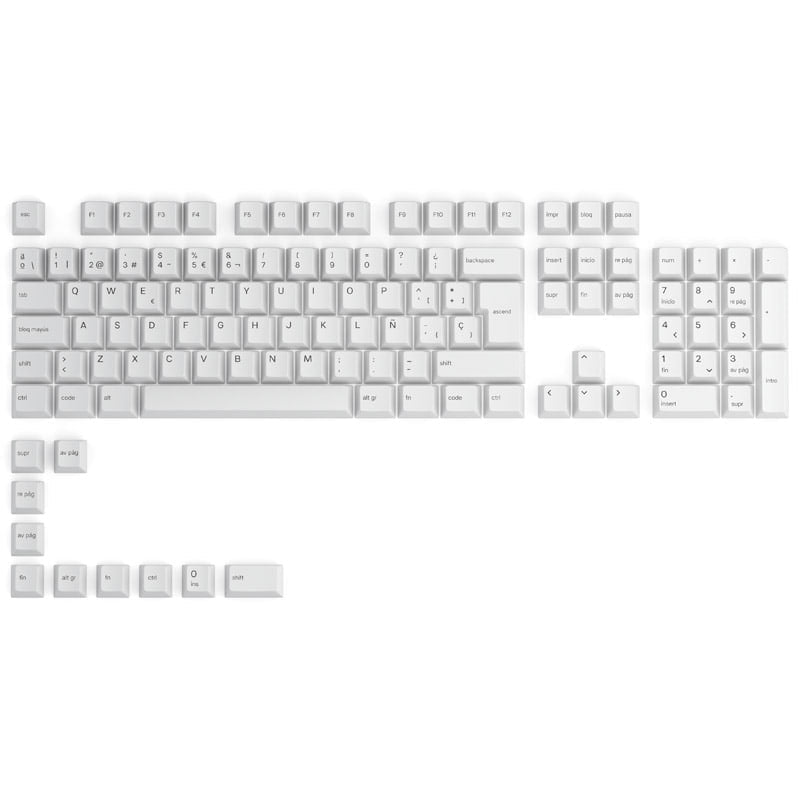 GPBT Arctic White Keycaps (ISO - ES) Keycap Set - InputGear DE