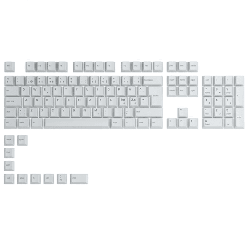 GPBT Arctic White Keycaps (ISO-NOR) Keycap Set - InputGear DE