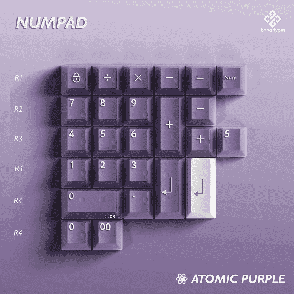 PBTfans Atomic Purple R1 キーキャップ PBTFans Atomic Purple Keycap Set – InputGear DE