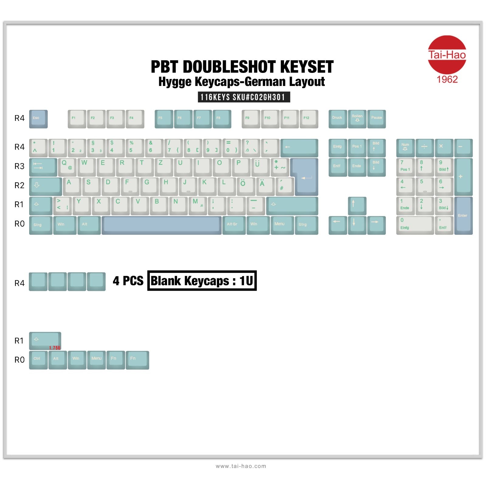 Tai - Hao Hygge (ISO - DE) Keycap Set - InputGear DE