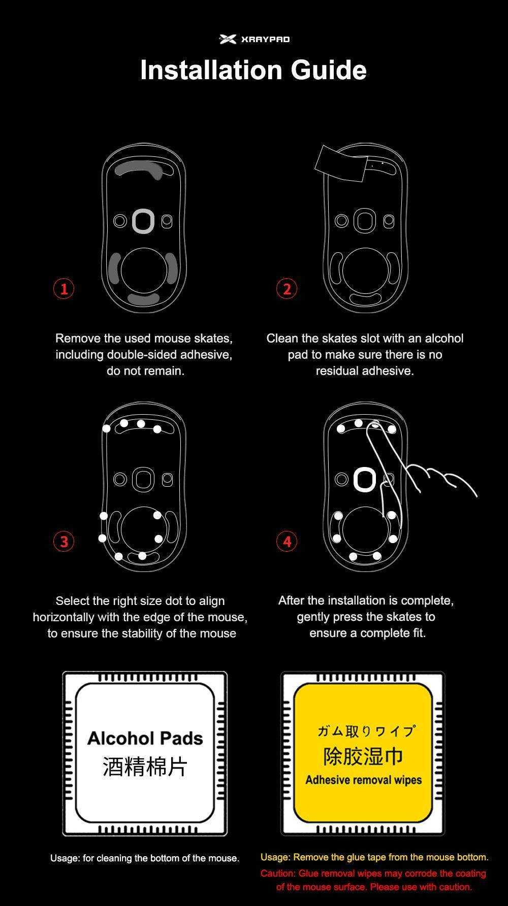 X-Raypad Jade Mouse Skates - Universal Dots - InputGear DE